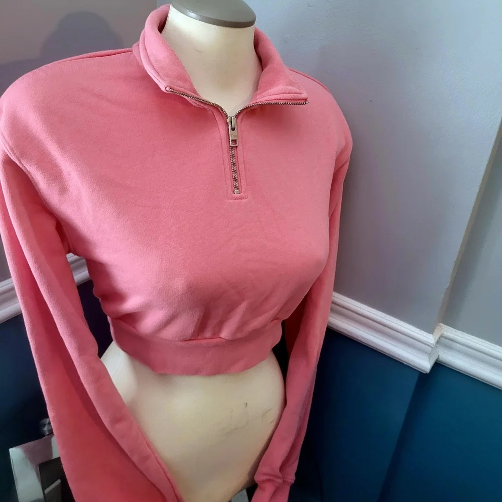 TNA Pink Quarter-Zip Pullover - Picture 3 of 7